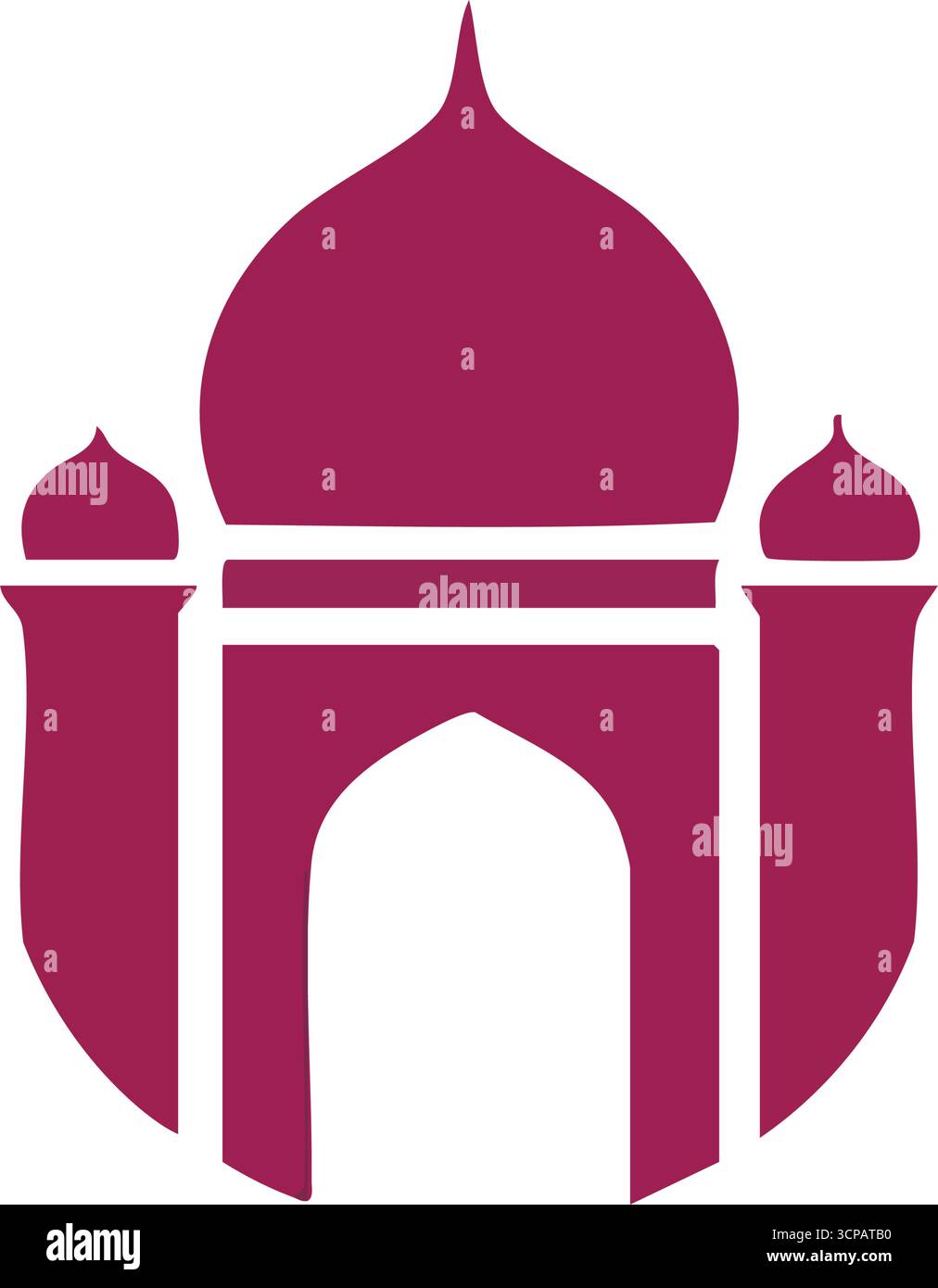 Elegante Islamische Architektur. Einfache, aber kraftvolle Wiedergabe einer spirituellen Wohnung, die Hingabe und kulturelle Identität verkörpert. Ruft Gelassenheit und Gelassenheit hervor Stock Vektor