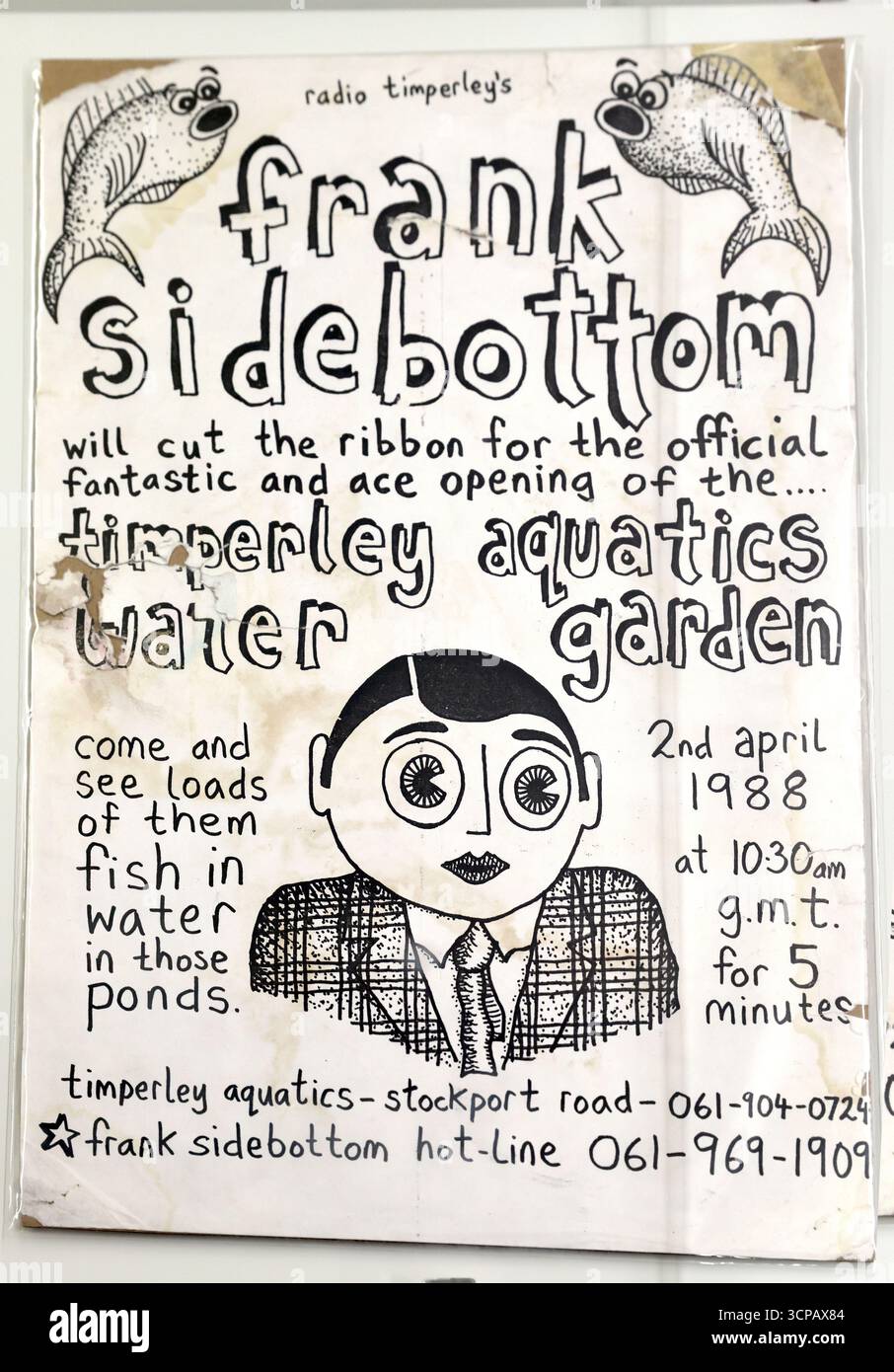 Frank Sidebottom Poster - Chris Sievey, Timperley, Sale, Greater Manchester, Komiker von Radio Timperley und Granada TV Stockfoto