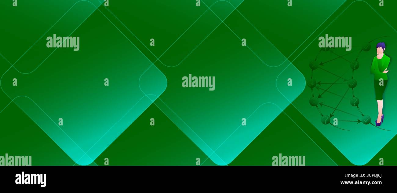 Entscheidungsbaumdiagramm zur Identifizierung von Problemen und Chancen im Entscheidungsprozess. Famale. Glassmorphismus. Vektorabbildung. Stock Vektor