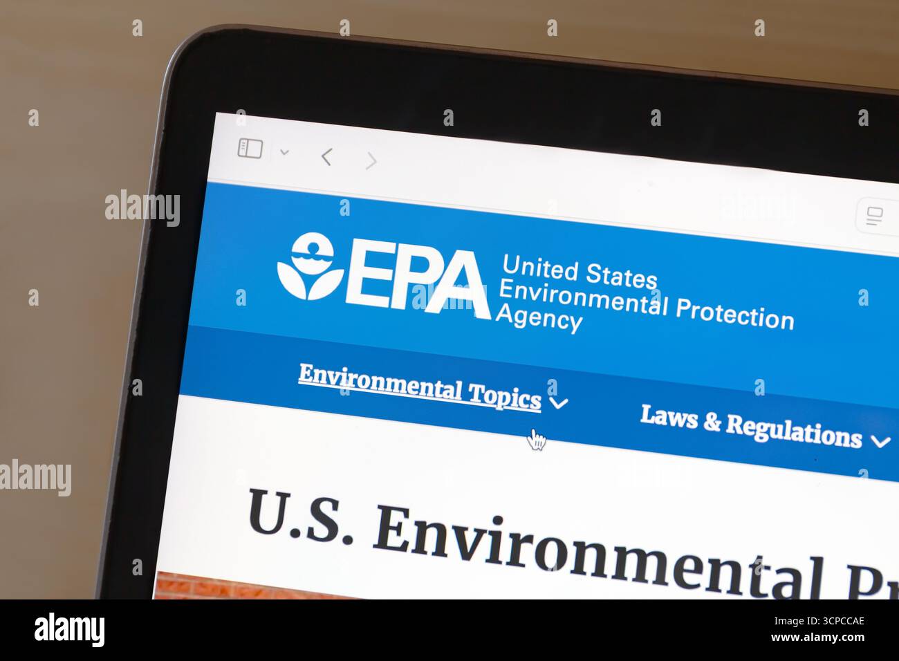 Ostersund, Schweden - 25. September 2025: Website der US-Umweltschutzbehörde EPA. Stockfoto