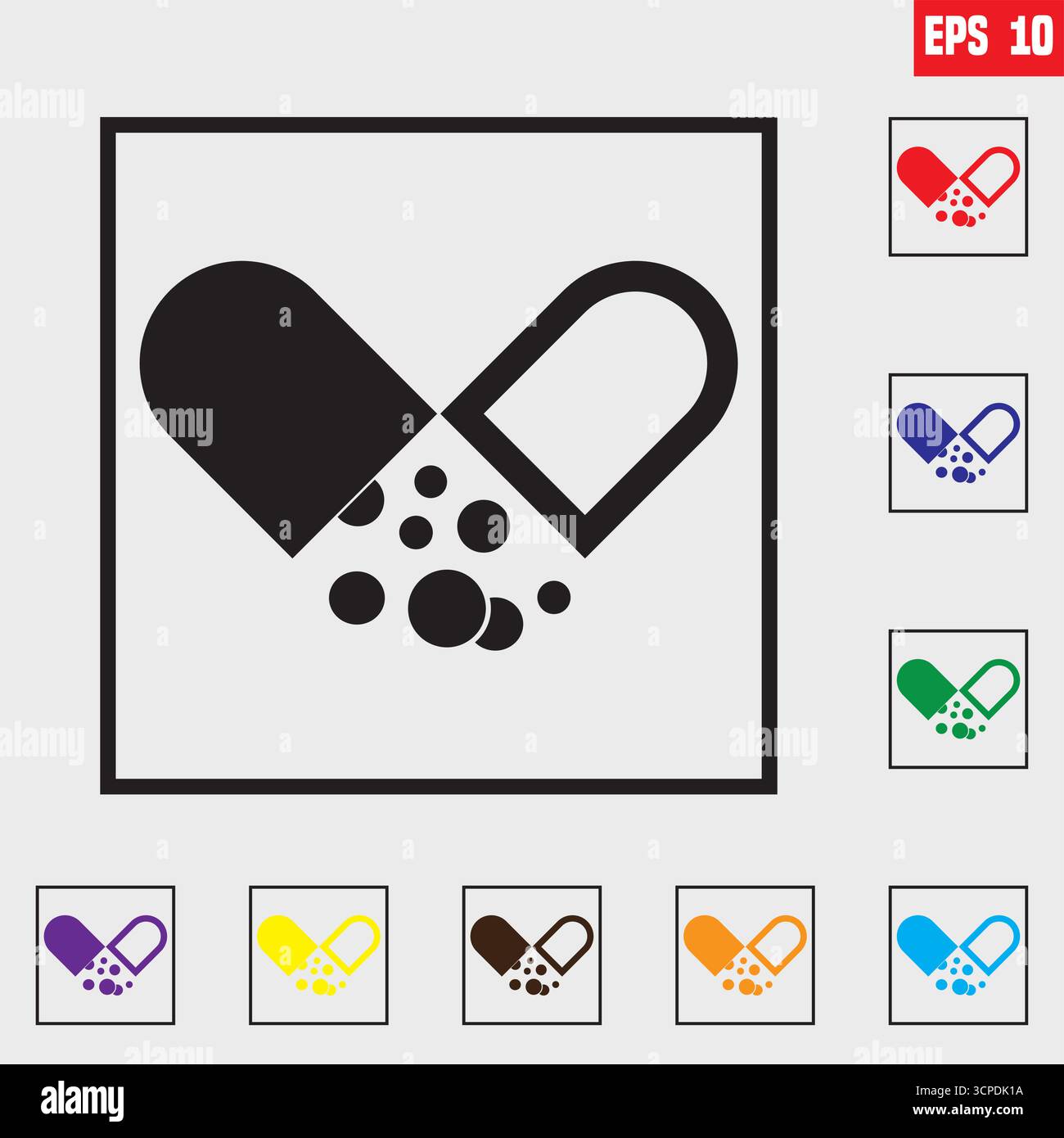 Illustration Vektorgrafik der Designvorlage für Kapselsymbol Stock Vektor