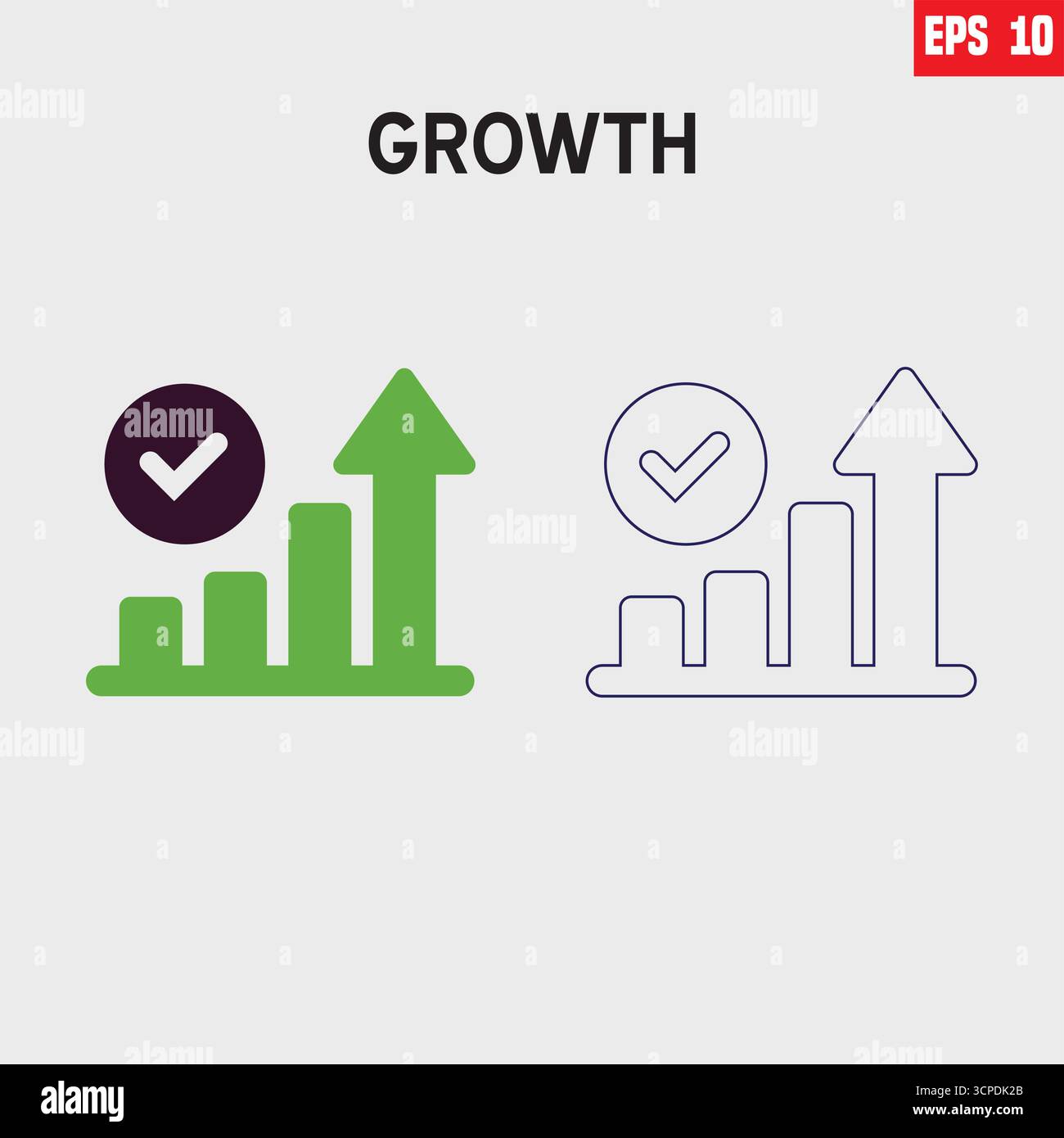 Wachstums-Pfeilbalken Symbol schwarz-weißes Vektorumrisszeichen Stock Vektor