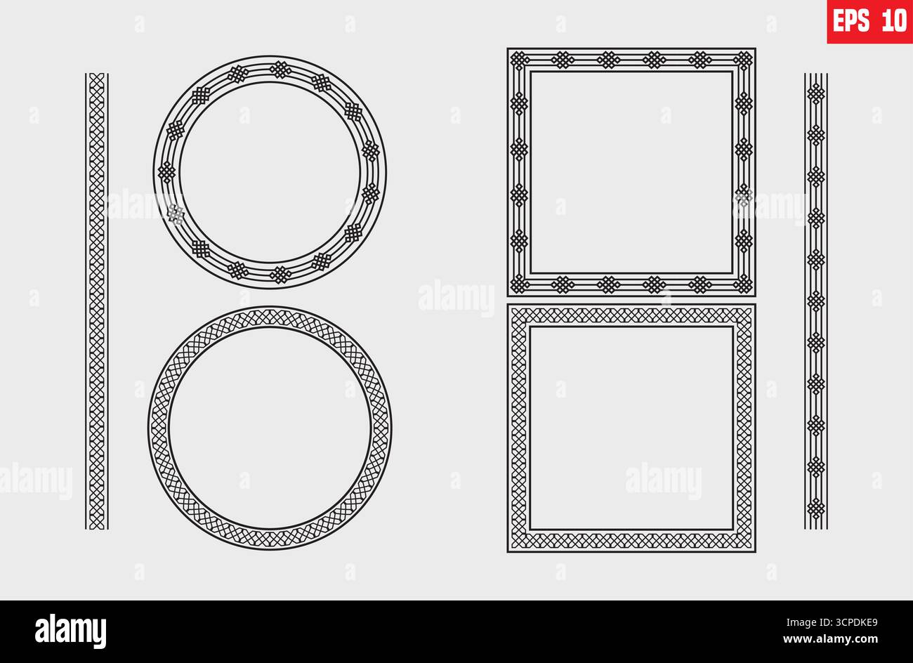 Die griechische Grenze ist isoliert auf weißem Hintergrund. Griechisches Muster. Römischer Ellipsenrahmen. Runder griechenland-Rand für Designdrucke. Stock Vektor