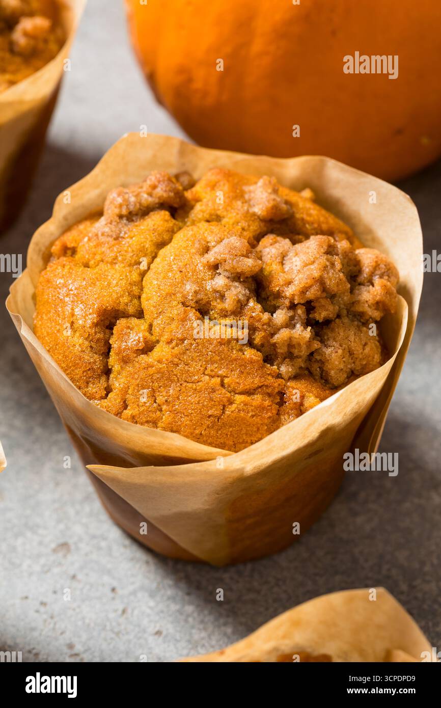 Gesunde hausgemachte Kürbis-Gewürz-Muffins zum Frühstück Stockfoto