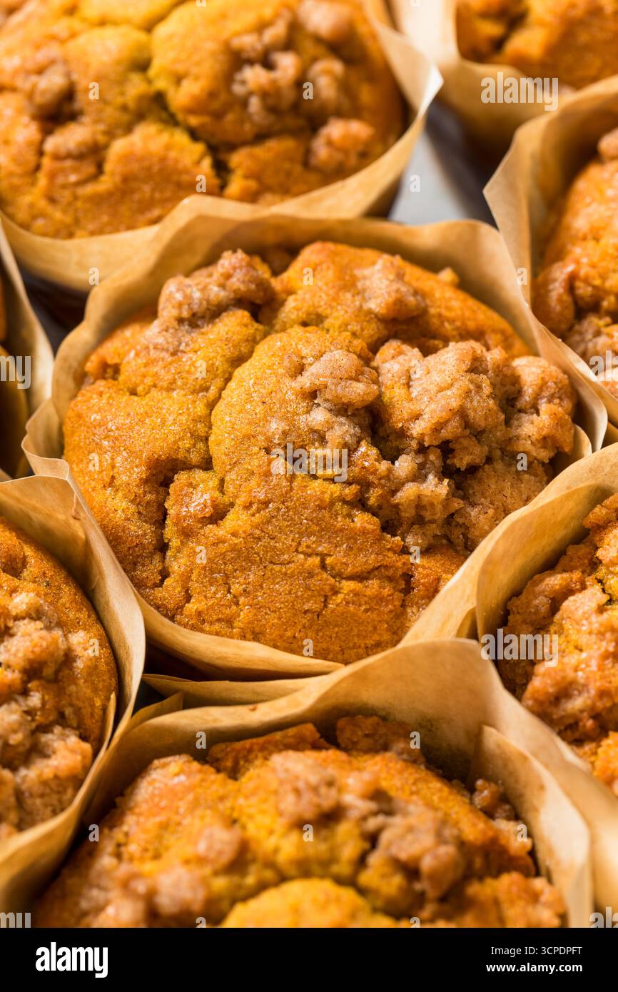 Gesunde hausgemachte Kürbis-Gewürz-Muffins zum Frühstück Stockfoto