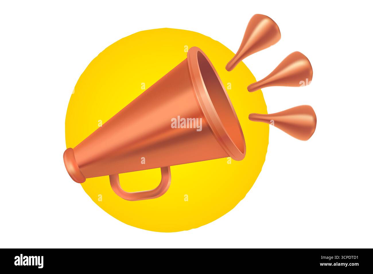 Vektor-Ikone von Vintage Bronze Megaphon für gefälschte, aktuelle Nachrichten oder Verkauf. Vektor-Retro-Metallic-Megaphon auf isoliertem Hintergrund. Stock Vektor