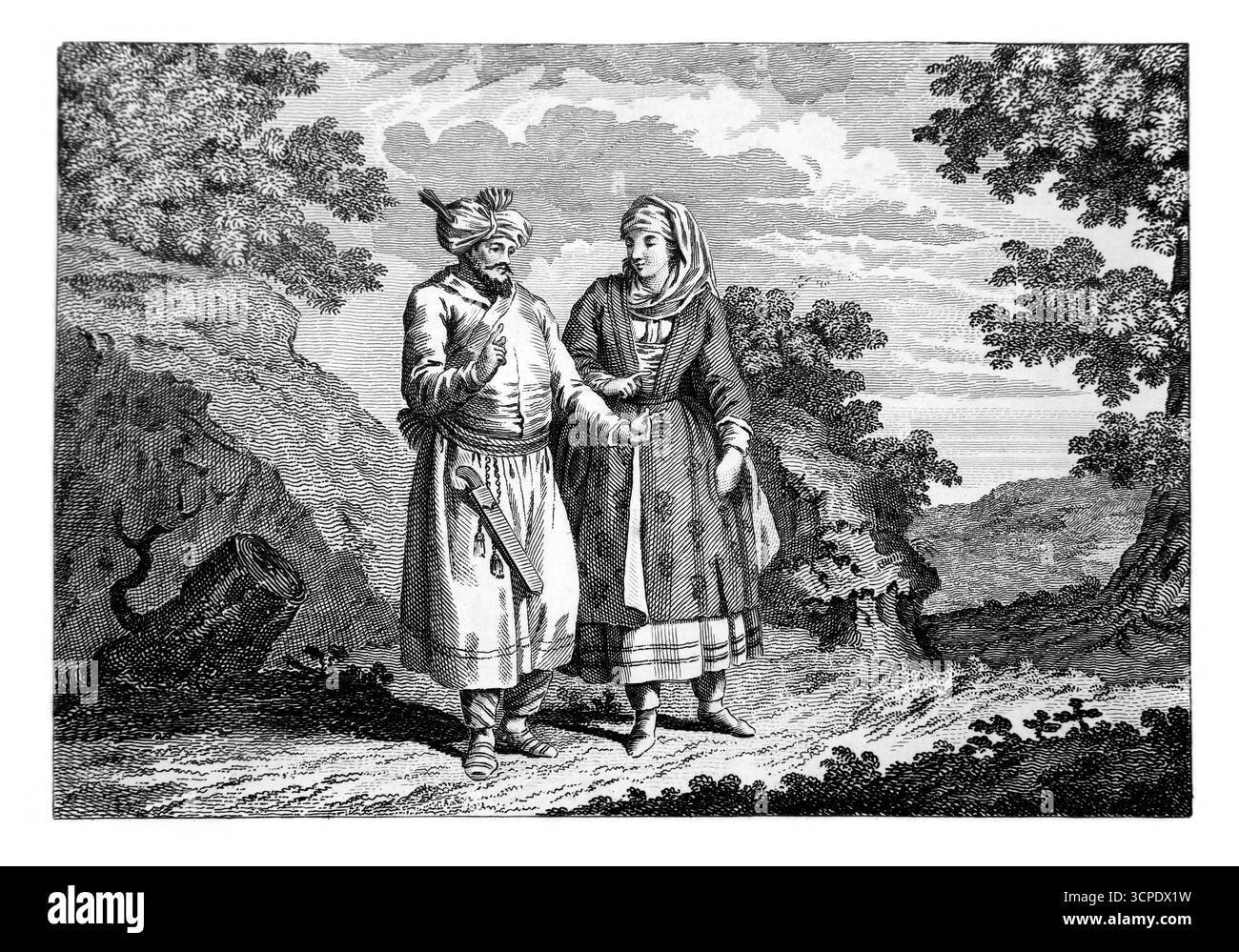 Illustration der usbekischen Tataren 1787 für Bankes neues System der Geographie, veröffentlicht von der Royal Authority Stockfoto