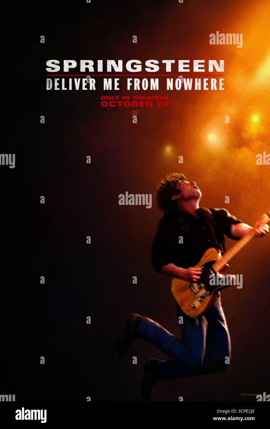 Springsteen: Deliver Me from Nowhere (2025) von Scott Cooper mit Jeremy Allen White, Jeremy Strong und Paul Walter Hauser. Eine Adaption von Warren Zanes' Buch über Bruce Springsteens Reise, das sein Album Nebraska aus dem Jahr 1982 schuf. NUR ZUR REDAKTIONELLEN VERWENDUNG des US-Advance-Posters. Quelle: BFA / 20th Century Studios Stockfoto