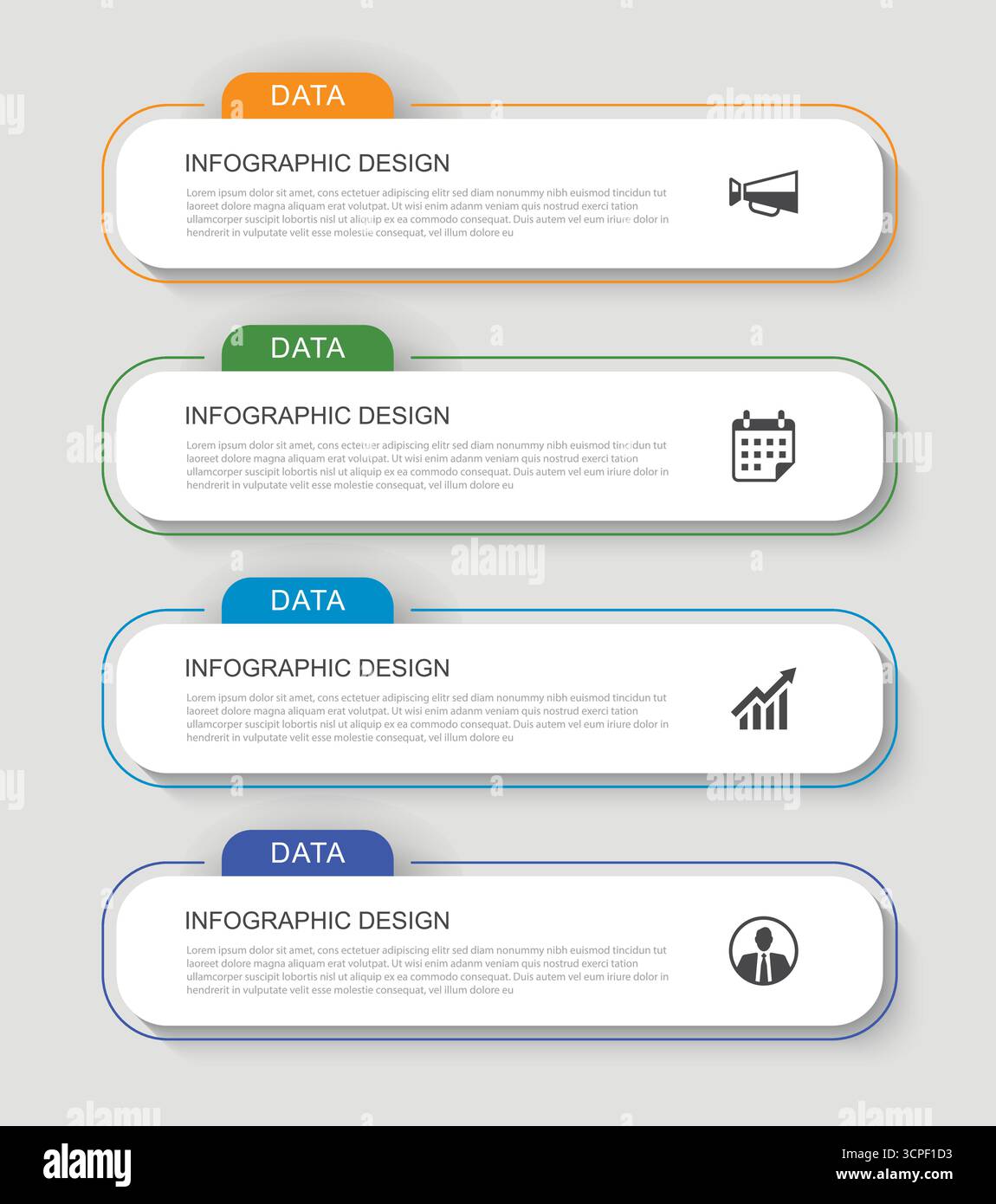 Modernes Layout für Infografik-Datendesign für Business 4. Stock Vektor