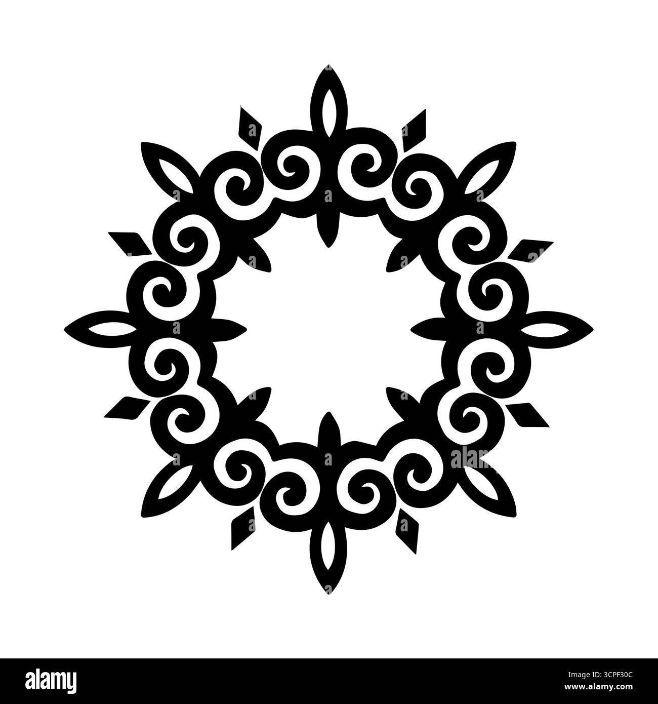 Kirgisischer Ornamentaler Muster Vektor traditionelles zentralasiatisches ethnisches Design mit dekorativen Wirbeln für Textil- und Kulturprojekte Stock Vektor