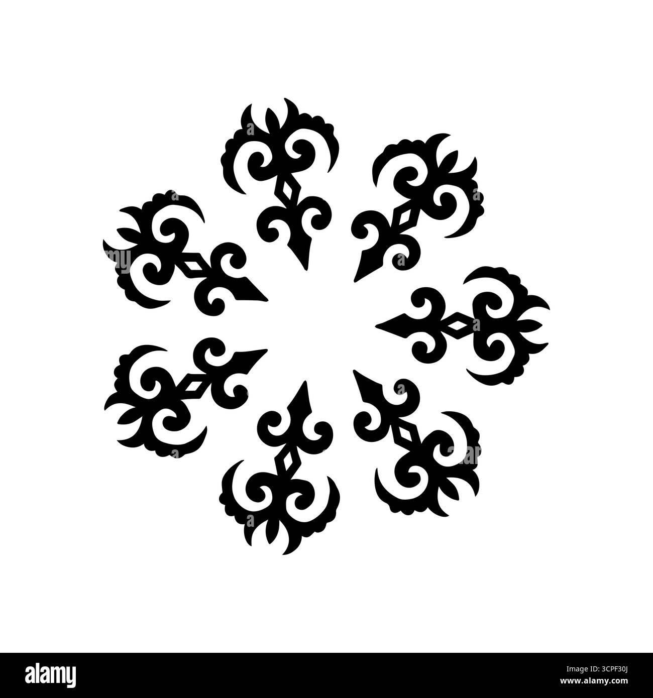 Kirgisisch Kasachisch traditionelle Ornament Vektor ethnische zentralasiatische Dekorative Muster mit Volksmotiven für Textil, Teppich und Kulturdesign Stock Vektor