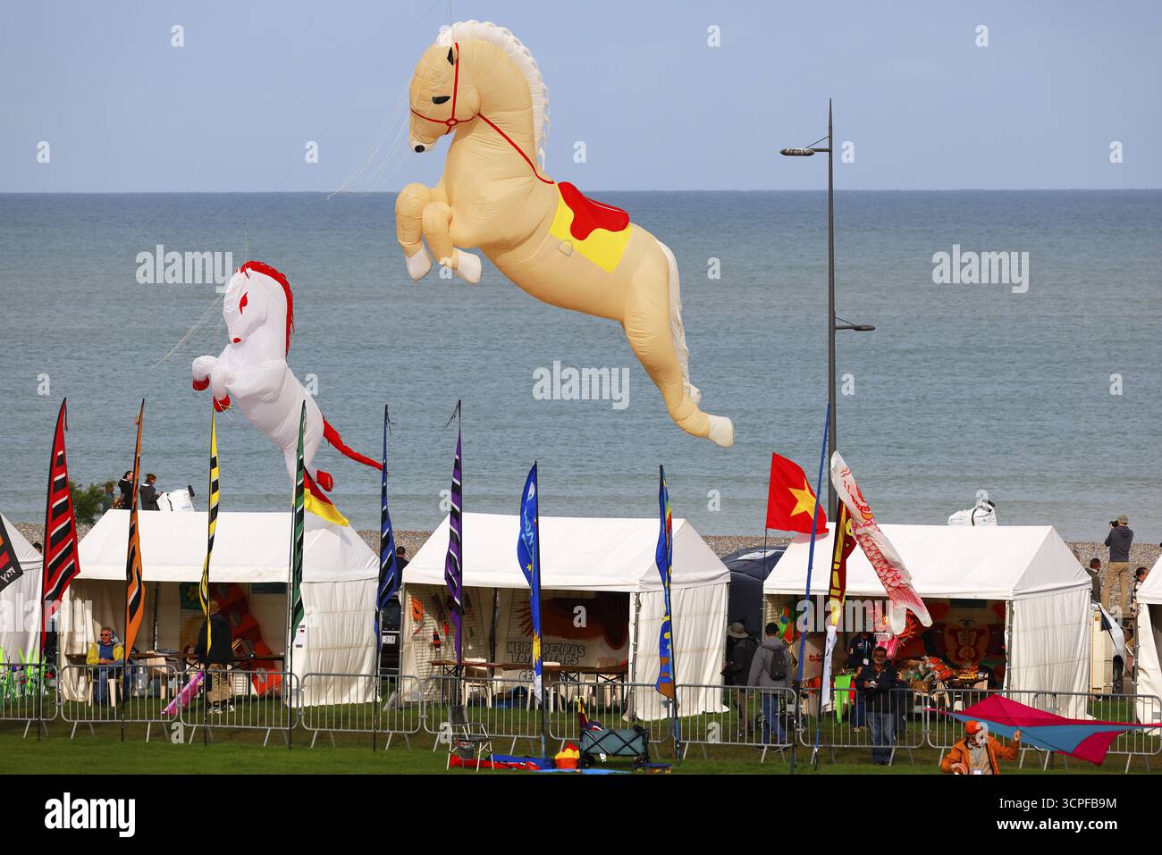 Kite Festival, International Kite Festival, Dieppe, Normandie, Frankreich Stockfoto