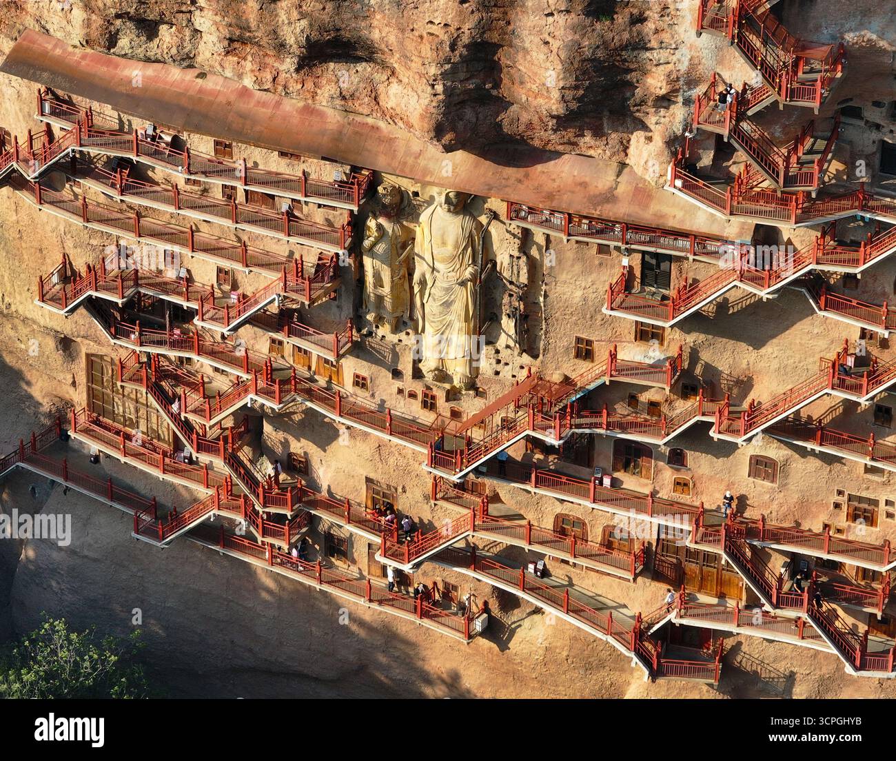 Maijishan Grottoes, ein Weltkulturerbe in Tianshui, Provinz Gansu Stockfoto