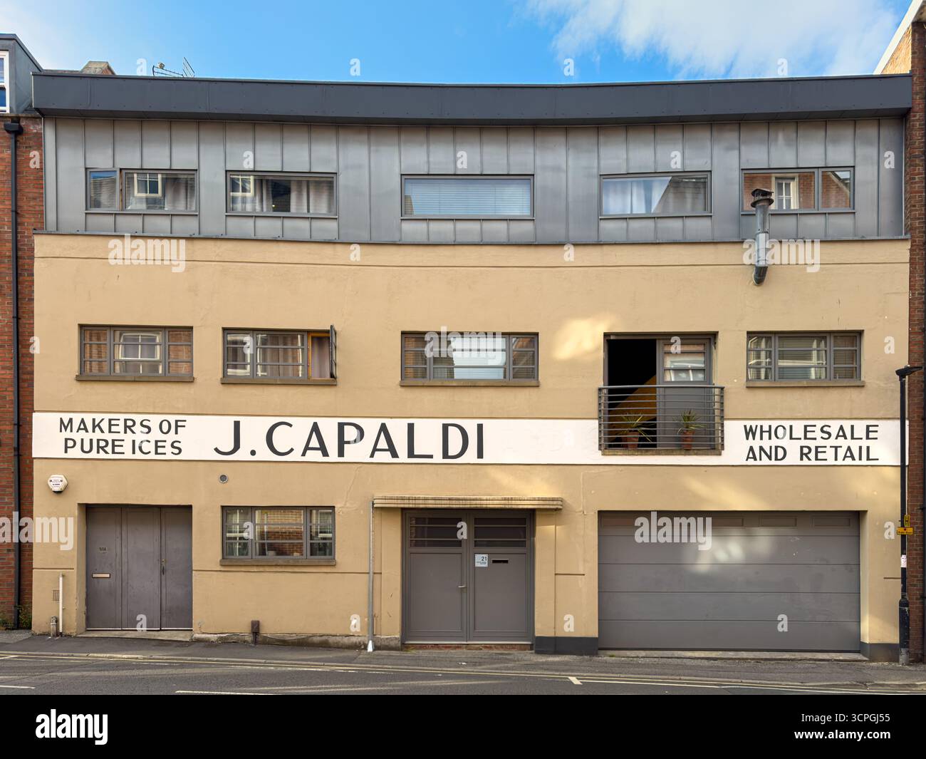 Ehemalige J. Capaldi-Eisfabrik, jetzt in Wohnungen umgewandelt, York, Großbritannien Stockfoto