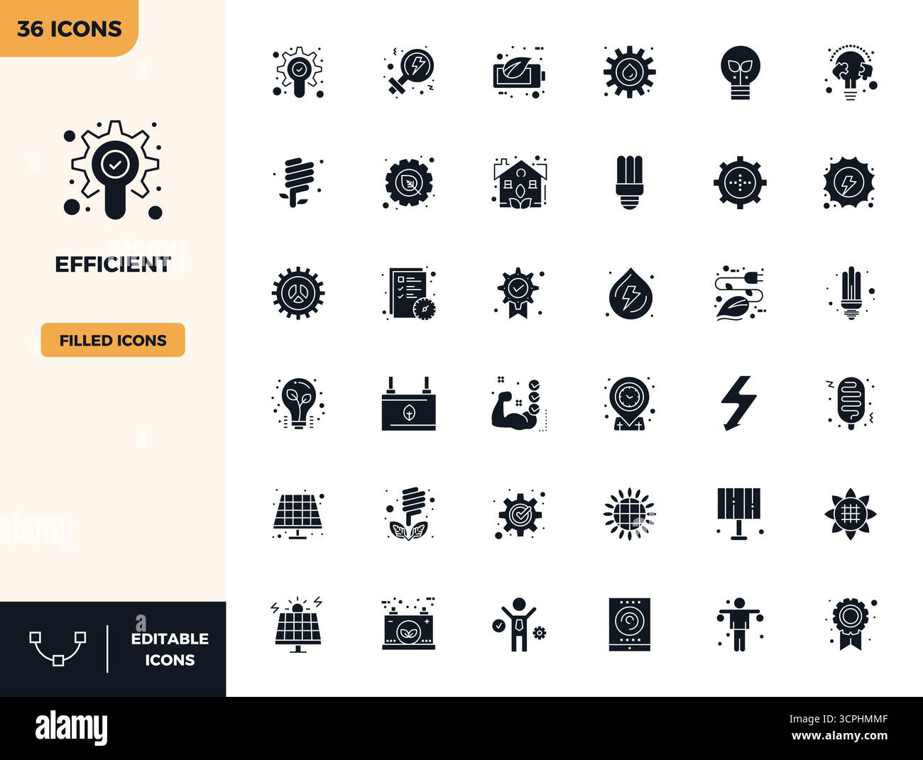 Sammlung von Perfect Vektorsymbolen mit 36 PIXELN für Effizienz im Format 128x128 für Klarheit und Vielseitigkeit. Stock Vektor