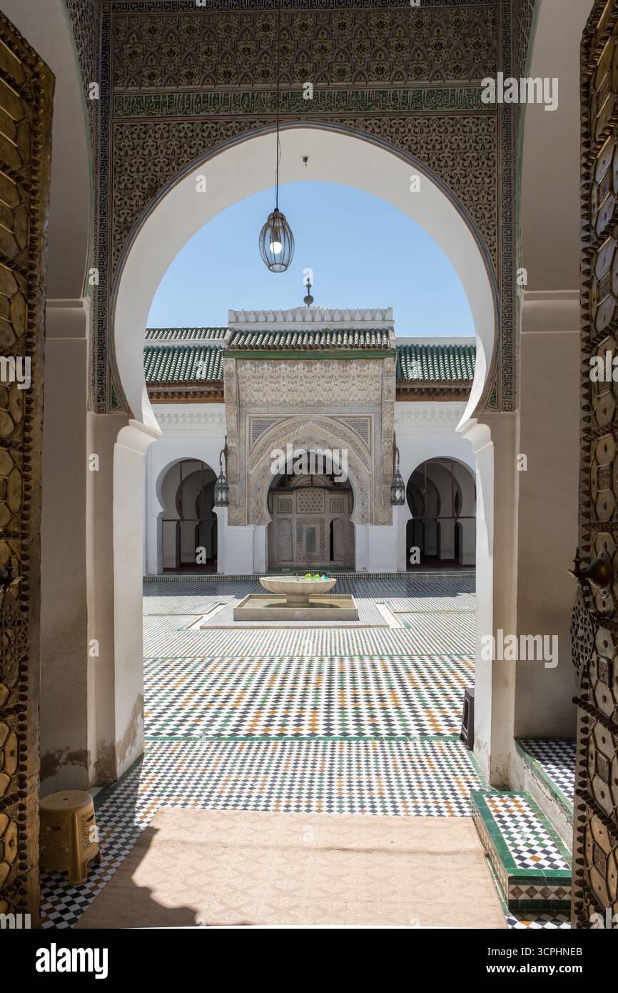 Bou Inania Madrasa, Seminar in Fès, Marokko, Nordafrika Stockfoto