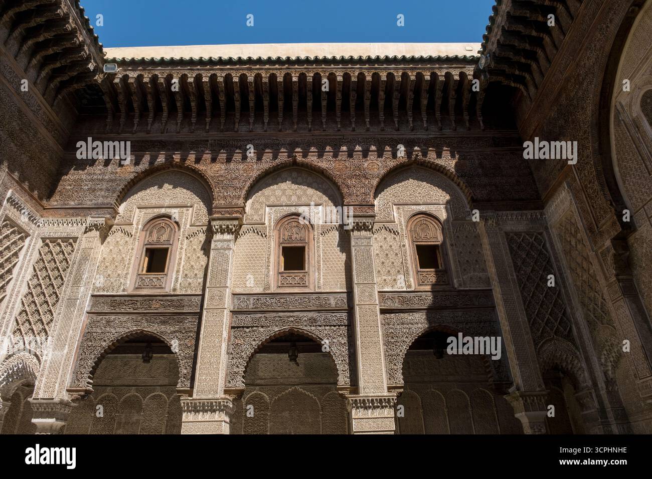 Bou Inania Madrasa, Seminar in Fès, Marokko, Nordafrika Stockfoto