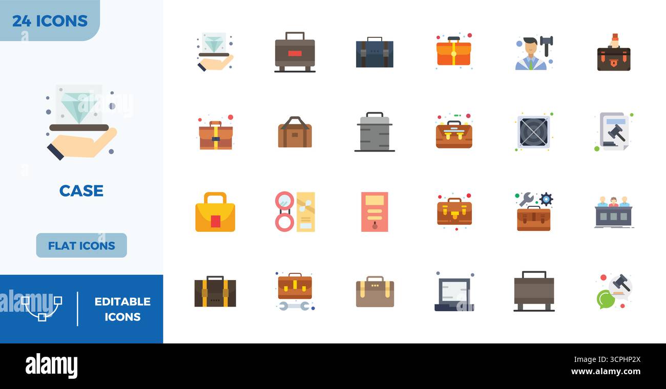 Entdecken Sie 24 Flat Color PIXEL Perfect Vektorsymbole in 128x128 Auflösung, inspiriert vom Gehäuse. Perfekt für Web- und App-Schnittstellen. Stock Vektor