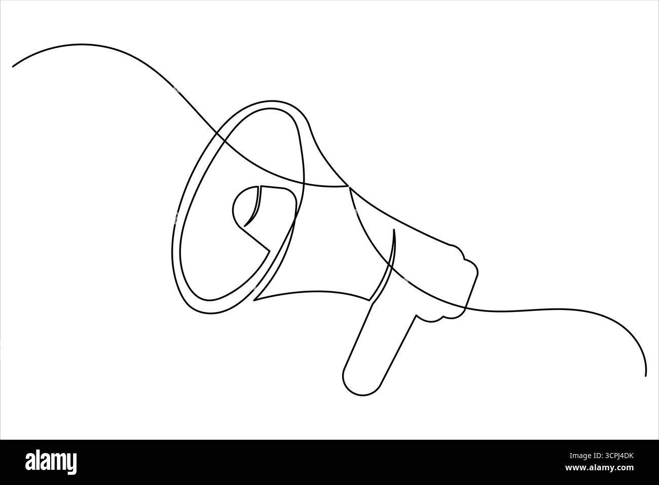 Megaphon durchgehende einzeilige Kunstzeichnung Kommunikation Lautsprecher Vektor Illustration Stock Vektor