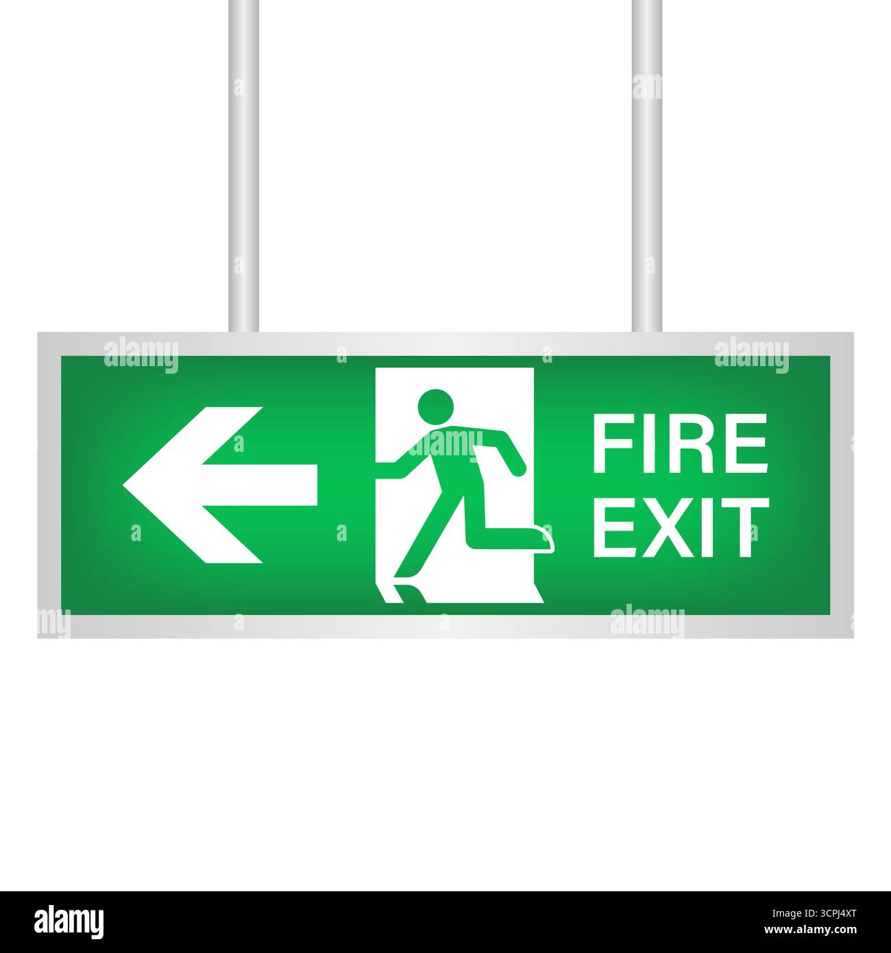 Exit-Schild. Notausstiegsschild. Notausgangsschild. Vektorabbildung. Stock Vektor
