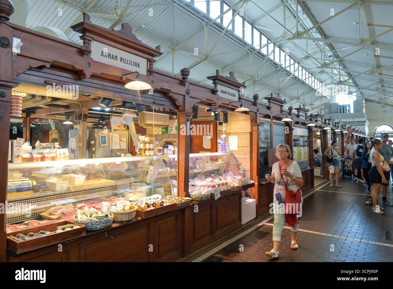 Alte Markthalle Vanha Kauppahalli, Eteläranta, Altstadt, Helsinki, Finnland Stockfoto
