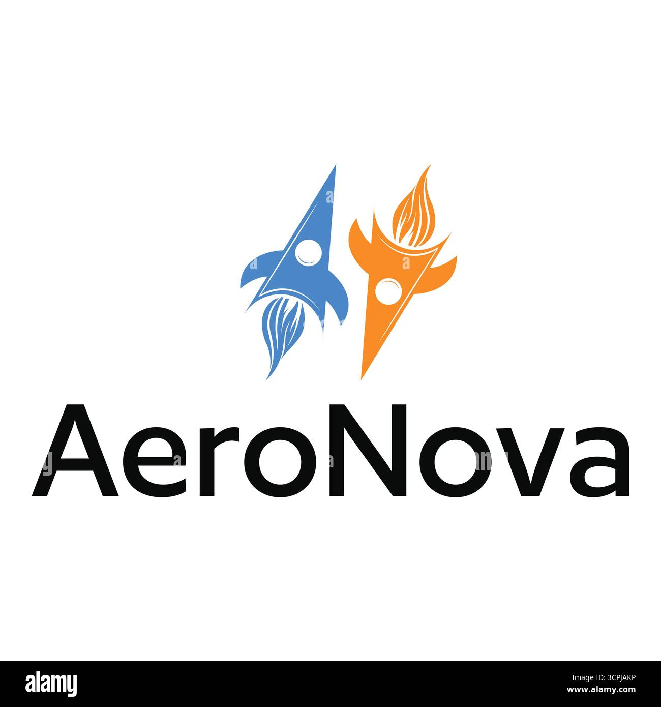 AeroNova Futuristic Tech Logo mit abstraktem Flügel im modernen Minimal Design Stock Vektor