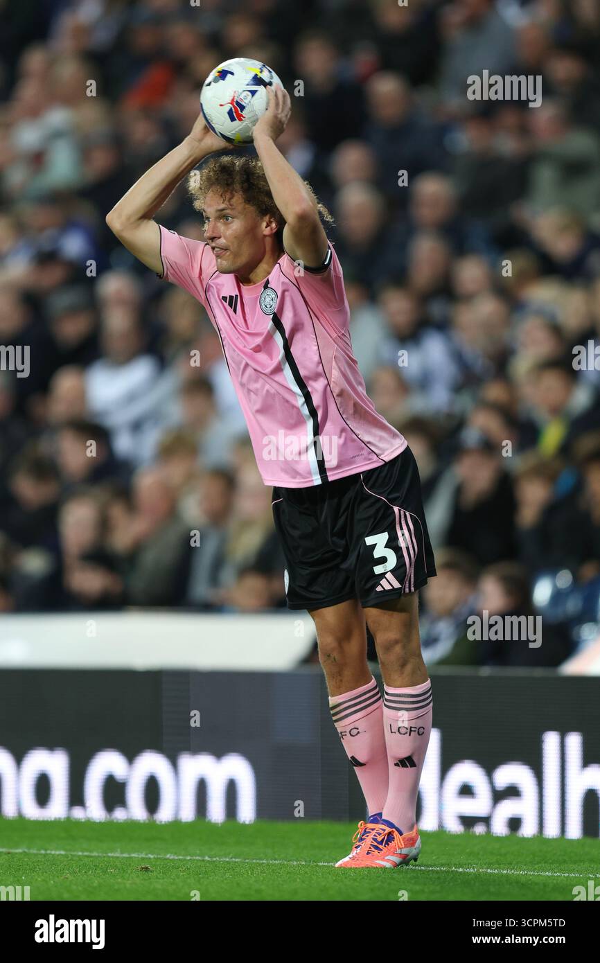 West Bromwich, Großbritannien. September 2025. Wout Faes aus Leicester City während des West Bromwich Albion vs Leicester City Sky Bet Championship Matches in den Hawthorns, West Bromwich. Der Bildnachweis sollte lauten: James Baylis/Sportimage Credit: Sportimage Ltd/Alamy Live News Stockfoto