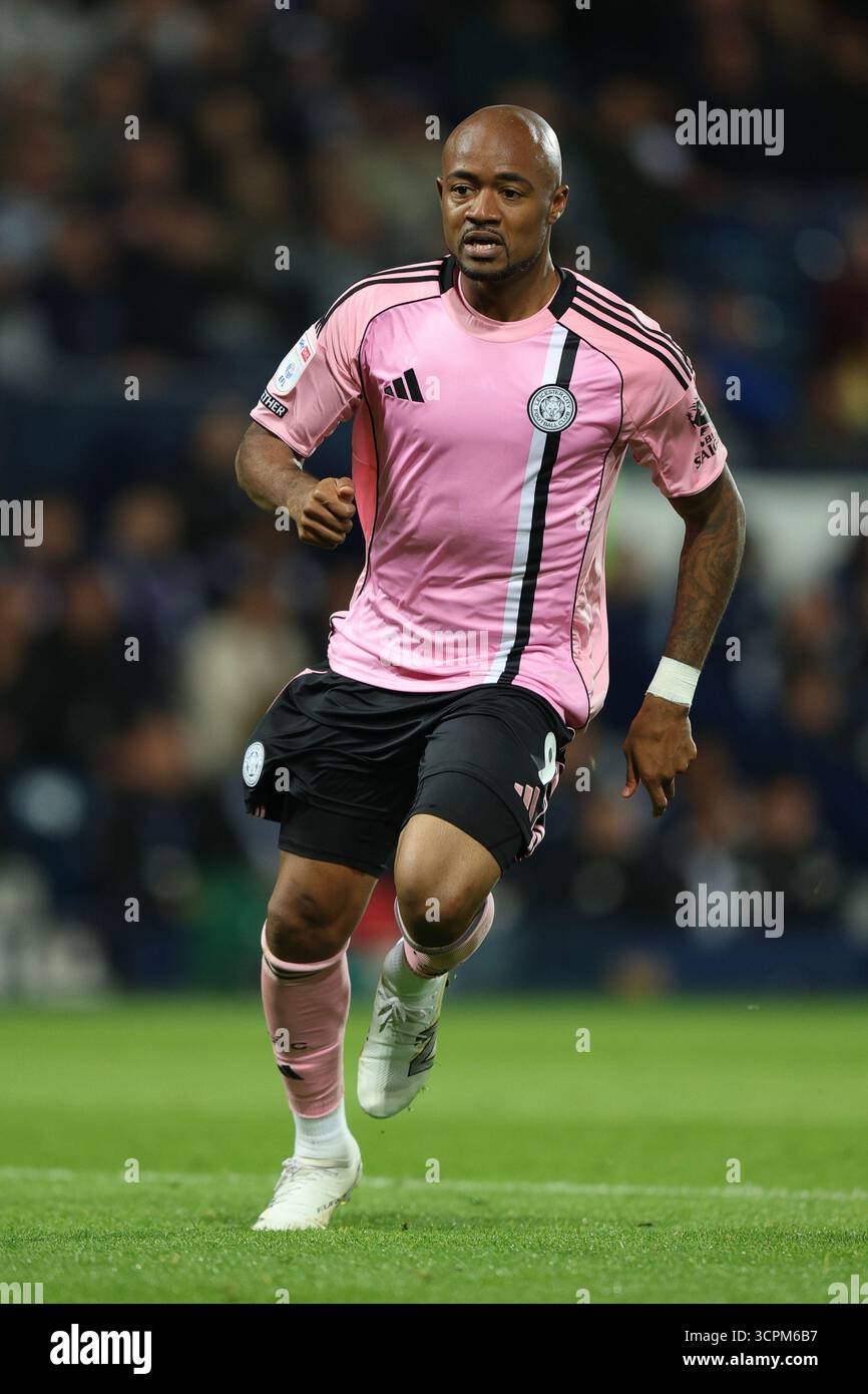 West Bromwich, Großbritannien. September 2025. Jordan Ayew aus Leicester City während des Spiels West Bromwich Albion vs Leicester City Sky Bet Championship bei den Hawthorns, West Bromwich. Der Bildnachweis sollte lauten: James Baylis/Sportimage Credit: Sportimage Ltd/Alamy Live News Stockfoto