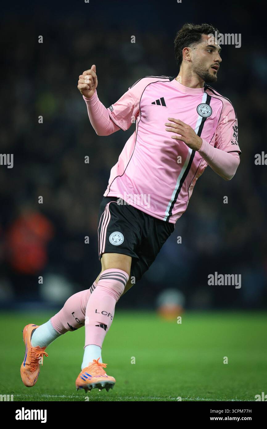 West Bromwich, Großbritannien. September 2025. Julian Carranza von Leicester City während des Spiels West Bromwich Albion vs Leicester City Sky Bet Championship bei den Hawthorns, West Bromwich. Der Bildnachweis sollte lauten: James Baylis/Sportimage Credit: Sportimage Ltd/Alamy Live News Stockfoto