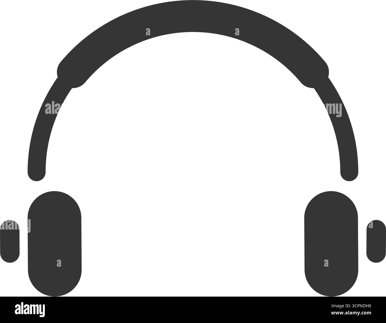 Musik Kopfhörer flache Glyphe Stil Symbol auf weißem Hintergrund, isolierte Vektor-Illustration Stock Vektor