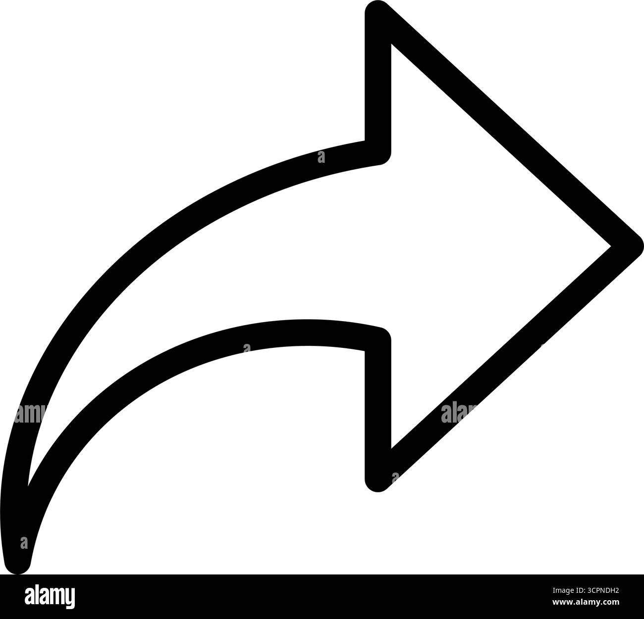Symbol für Pfeilkontur, isolierte Vektorillustration teilen Stock Vektor