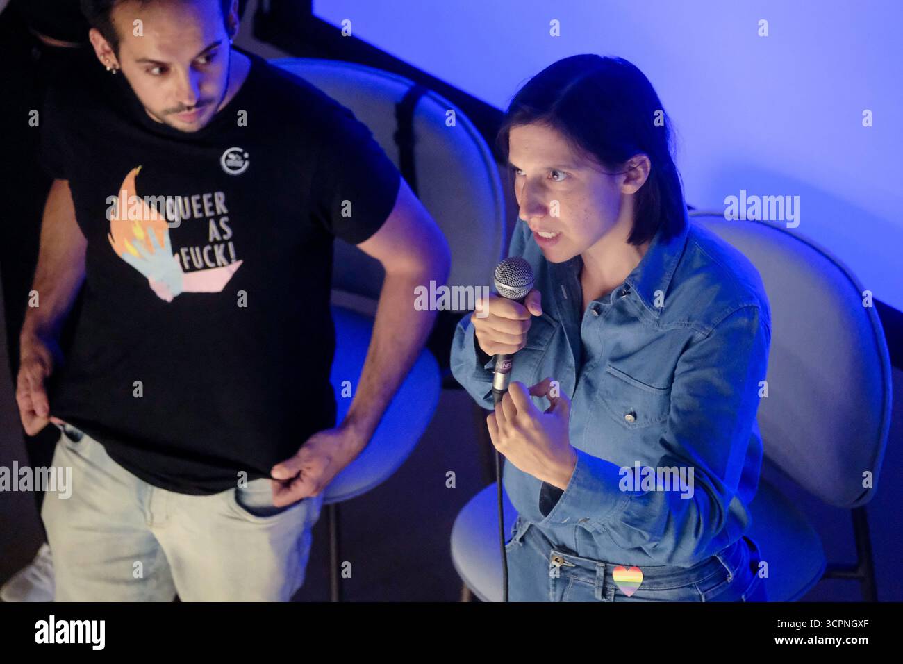 Roma, Italien. September 2025. Elly Schlein PD in Occasione del 40mo della fondazione di arcigay. Roma, Sabato 27 Settembre 2025. (foto Mauro Scrobogna/LaPresse) Elly Schlein PD anlässlich des 40. Jahrestages der Gründung von Arcigay. Rom, Samstag, 27. September 2025. (Foto: Mauro Scrobogna/LaPresse) Credit: LaPresse/Alamy Live News Stockfoto