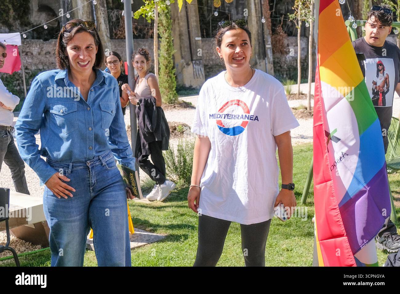 Roma, Italien. September 2025. Elly Schlein PD in Occasione del 40mo della fondazione di arcigay. Roma, Sabato 27 Settembre 2025. (foto Mauro Scrobogna/LaPresse) Elly Schlein PD anlässlich des 40. Jahrestages der Gründung von Arcigay. Rom, Samstag, 27. September 2025. (Foto: Mauro Scrobogna/LaPresse) Credit: LaPresse/Alamy Live News Stockfoto