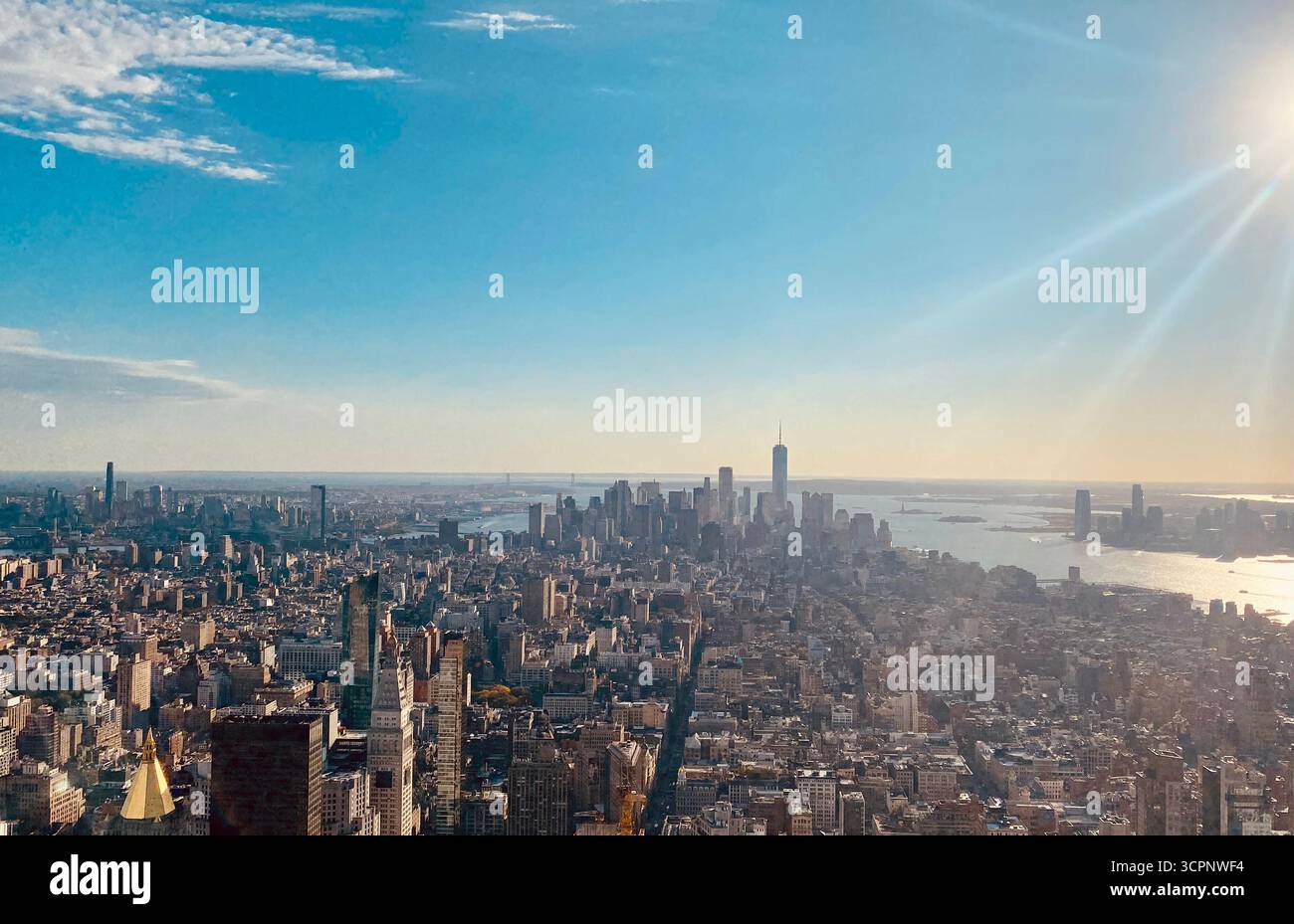 Blick auf Mannathan vom Empire State Building - Smartphone-aufgenommenes Stockfoto