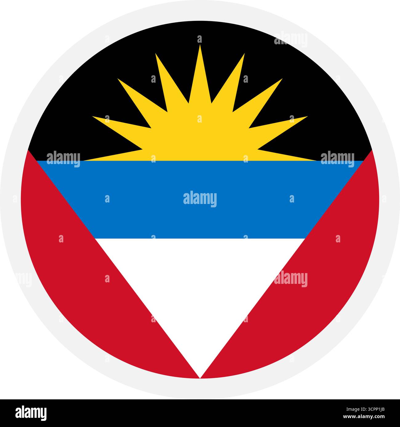 Antigua- und Barbuda-Flaggensymbol auf transparentem Hintergrund Stock Vektor