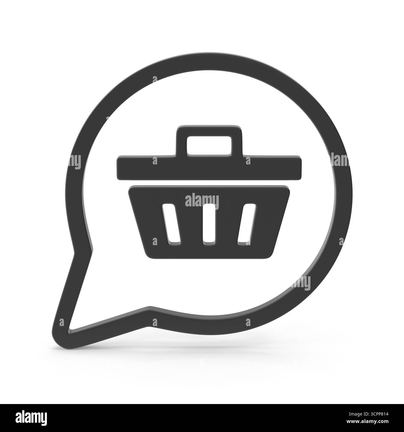 Warenkorbsymbol in Sprechblase Stockfoto
