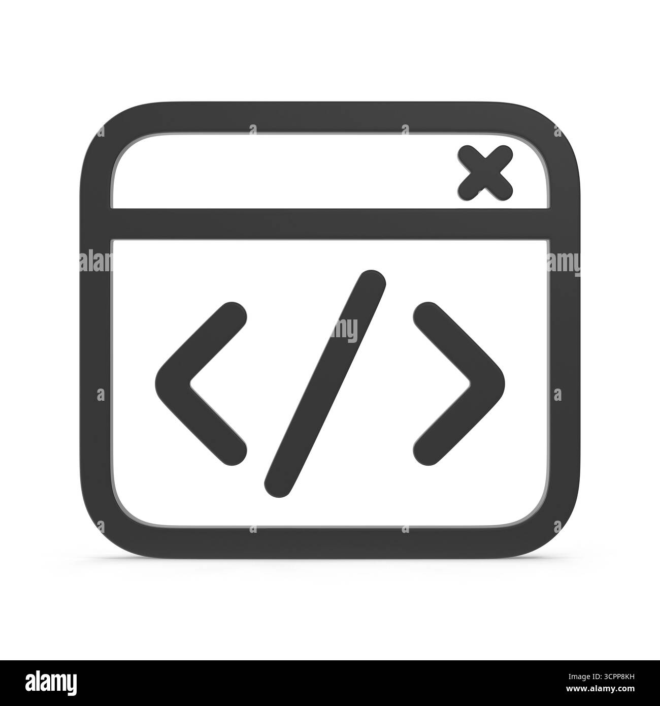 Symbol für das Codefenster Stockfoto
