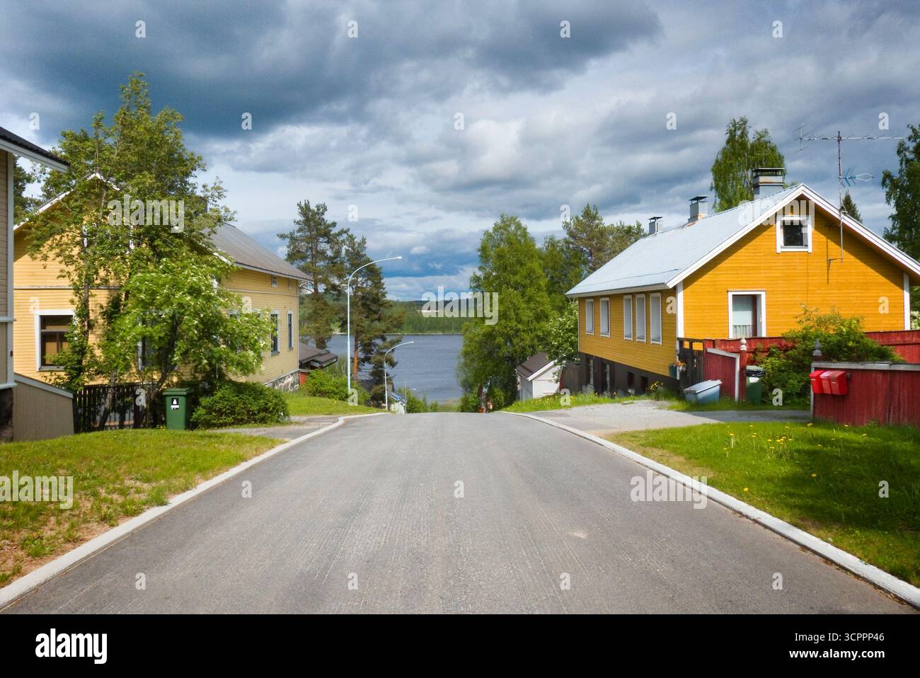 Traditionelle finnische Architektur in Nurmes, Finnland Stockfoto