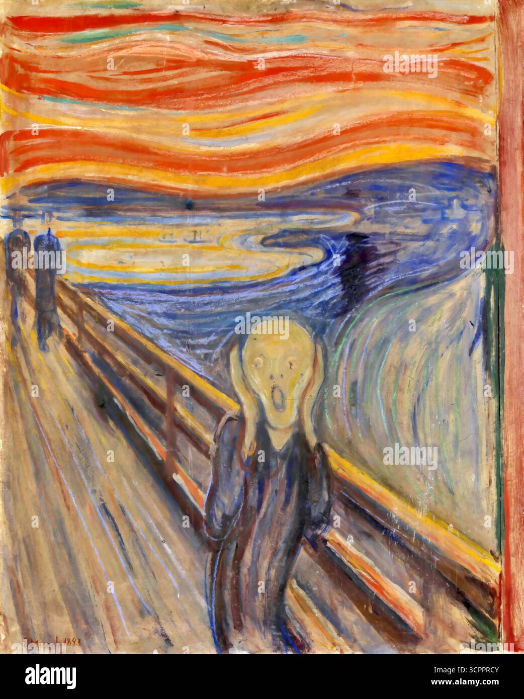 Edvard Munch, der Schrei, 1893, expressionistisches Meisterwerk der existentiellen Angst. Stock Vektor