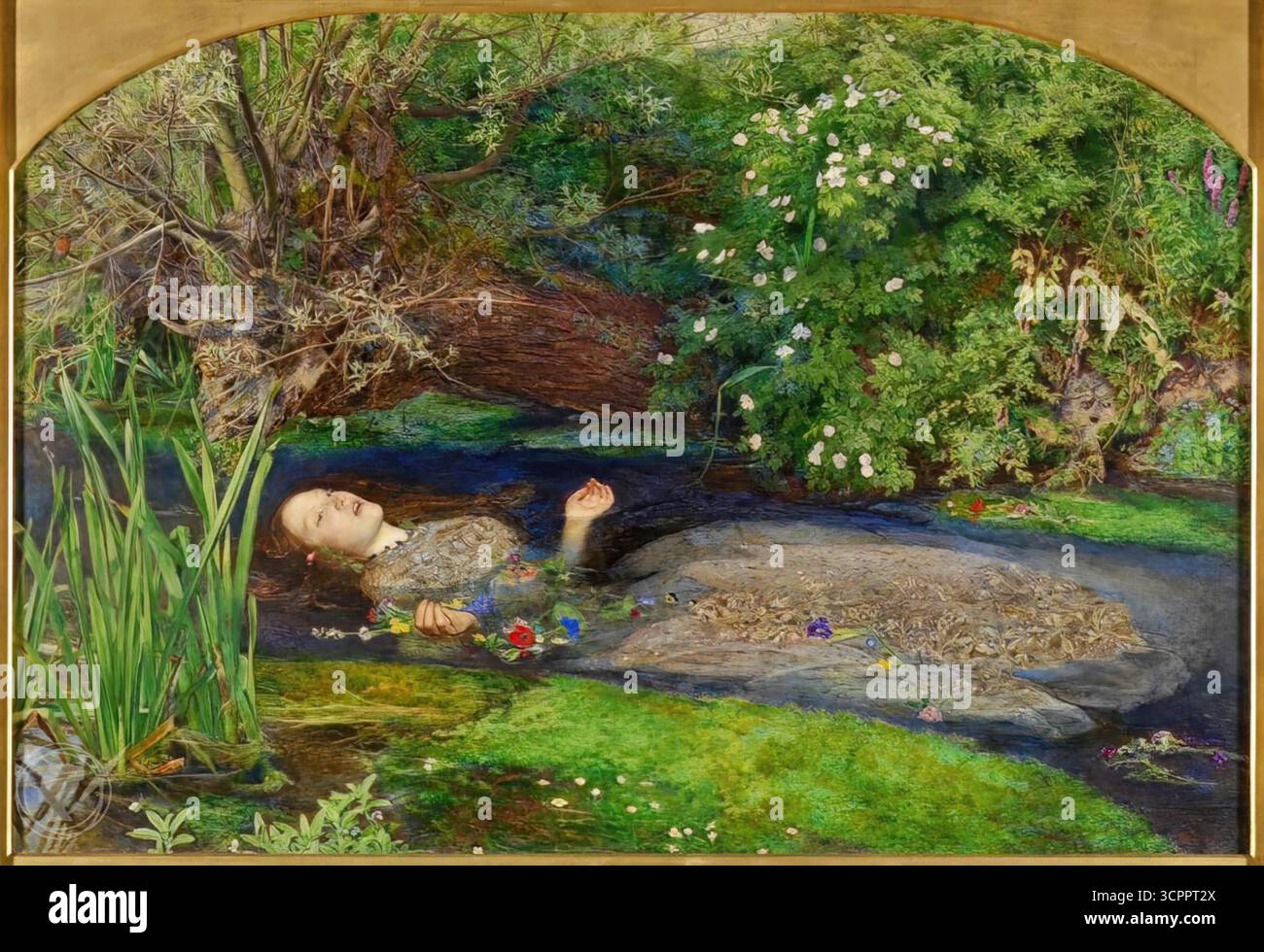 John Everett Millais, Ophelia, 1851–1852, Meisterwerk der Pre-Raphaelite Brotherhood. Stock Vektor