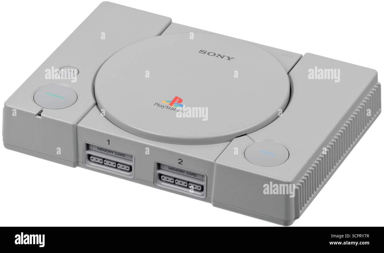 1995 Sony PlayStation 5501 Videospielkonsole, ein System der fünften Generation, das erstmals 1995 in Nordamerika veröffentlicht wurde Stockfoto