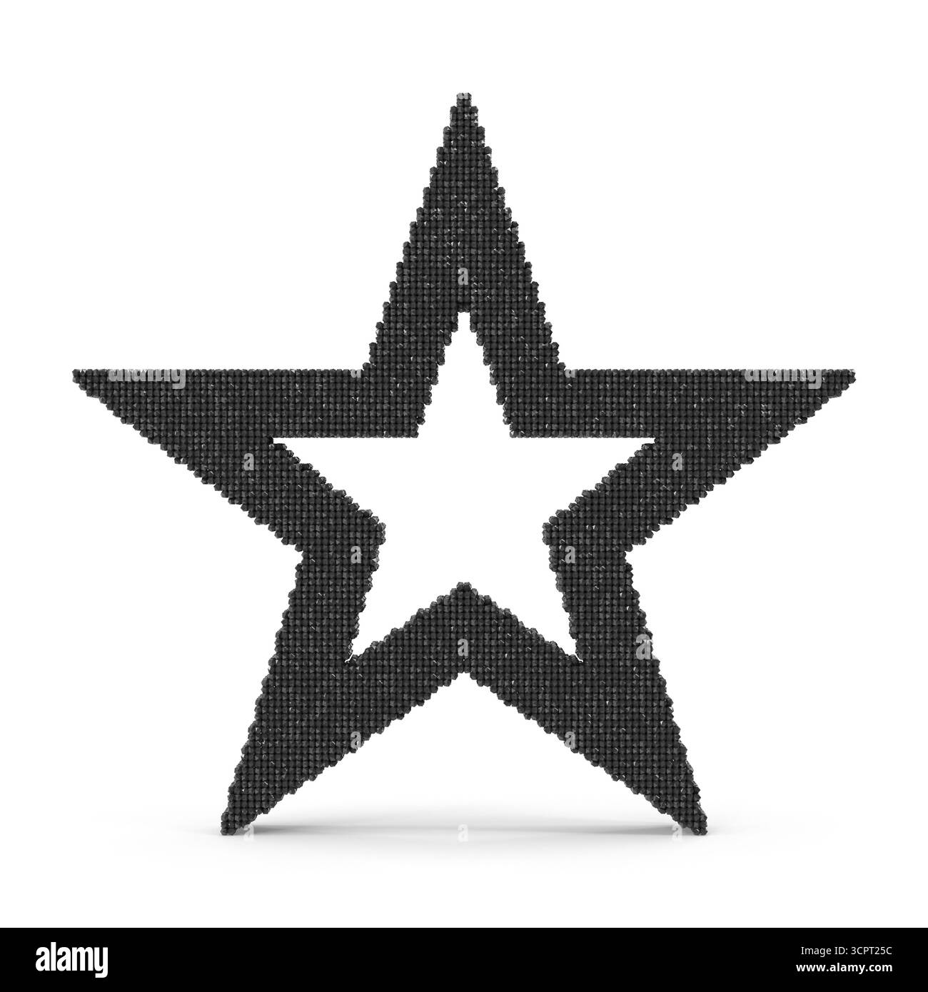 Gepixeltes 3D-Rendering in Sternform Stockfoto