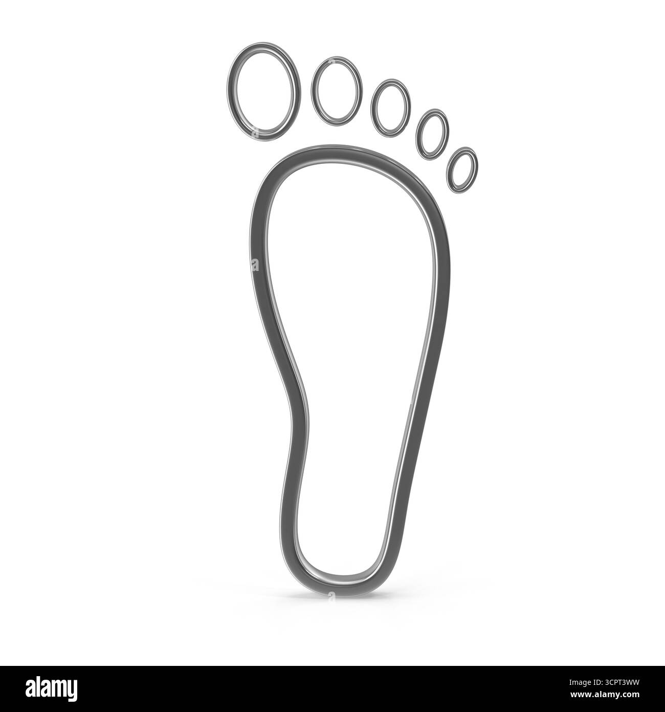 3D-Rendering mit metallischer Umrissfläche Stockfoto