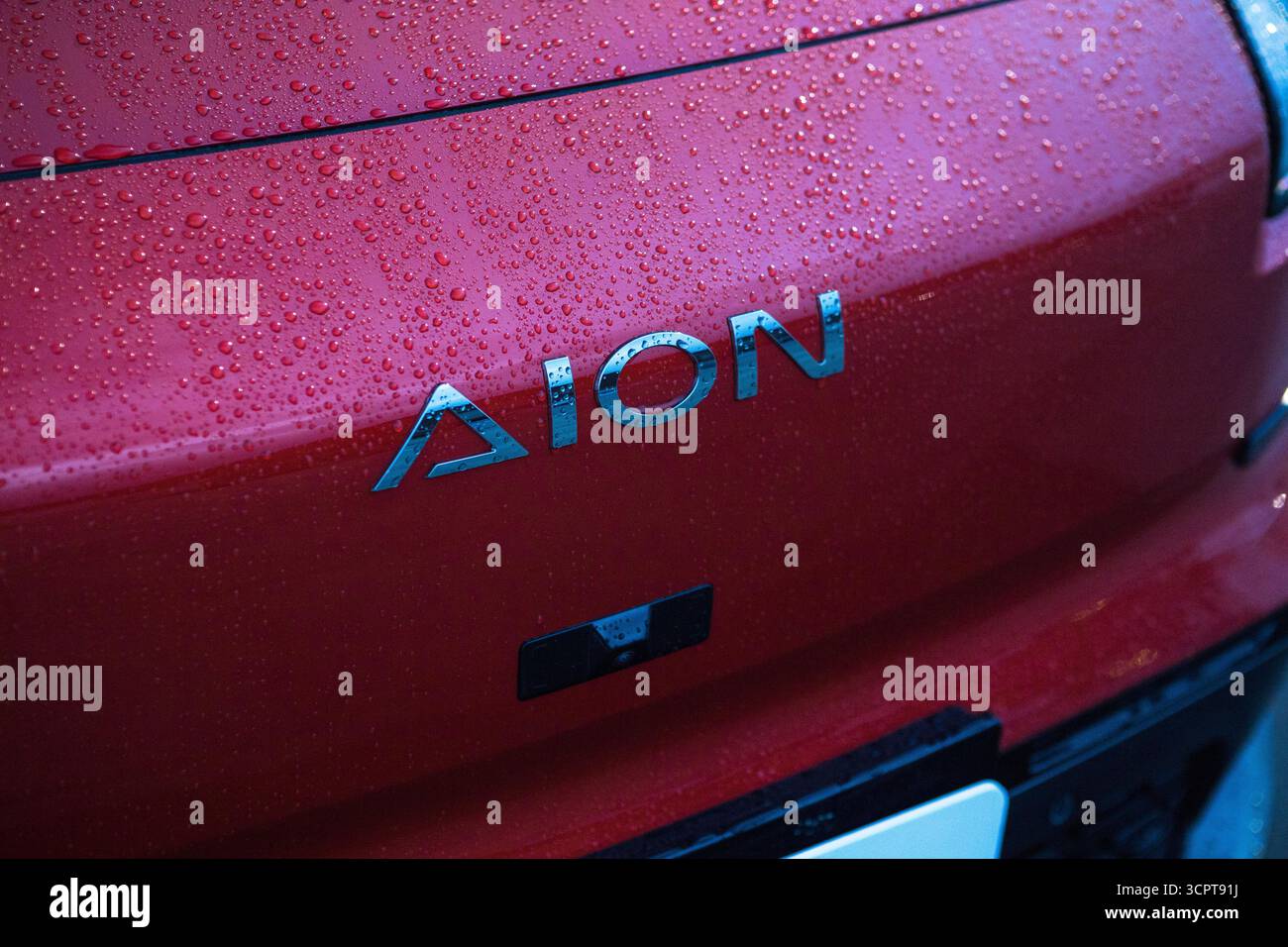 Turin, Italien. September 2025. Aion Car Badge auf der Turin Car Show 2025 (Salone Auto Torino) Credit: Marco Destefanis/Alamy Live News Stockfoto