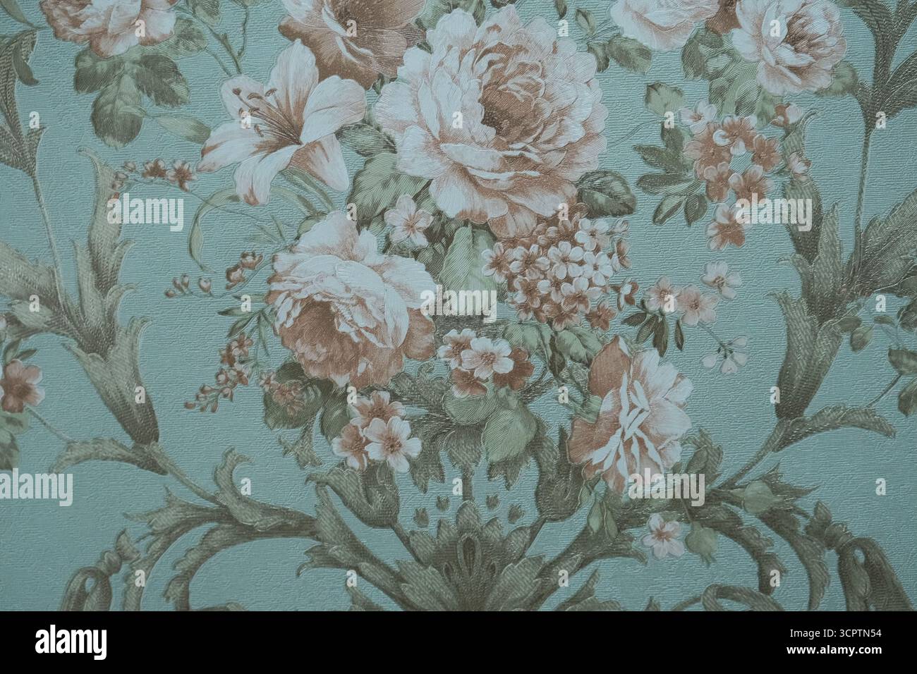 Ein zarter und schöner blühender Blumentapete Hintergrund. Stockfoto