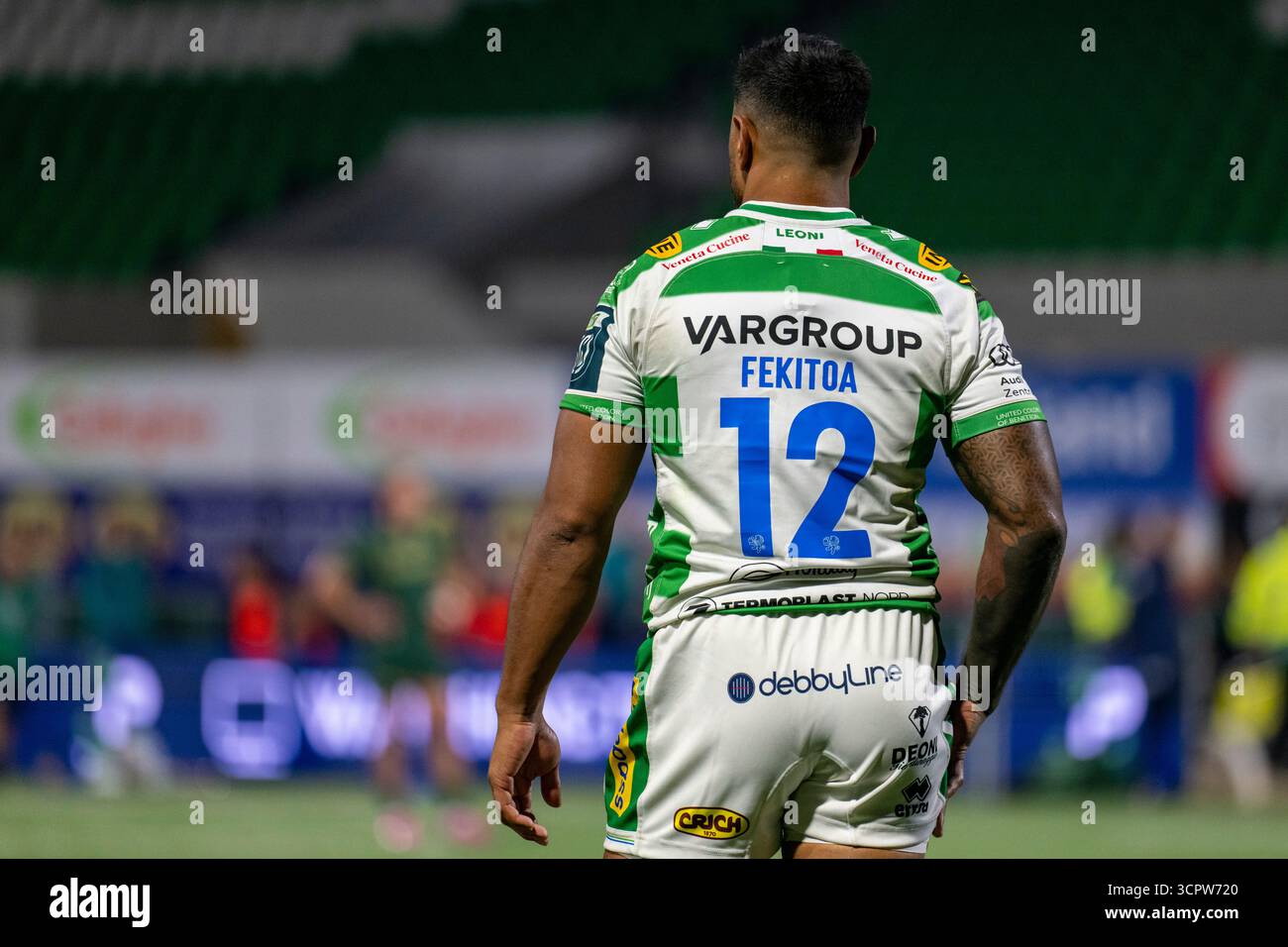 Galway, Republik Irland. September 2025. Malakai Fekitoa von Benetton Rugby während des Spiels der United Rugby Championship Runde 1 zwischen Connacht Rugby und Benetton Rugby im Dexcom Stadium in Galway, Irland am 27. September 2025 (Foto: Andrew SURMA/ Credit: SIPA USA/Alamy Live News Stockfoto