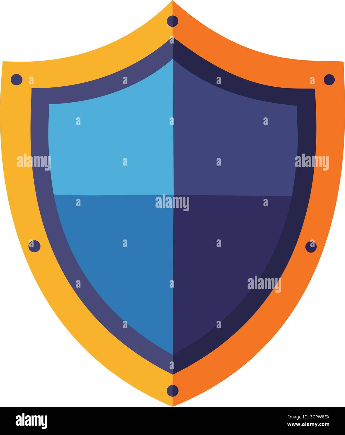 Eine Illustration des Abschirmvektors für Sicherheits-, Schutz- und Verteidigungslösungen Stock Vektor