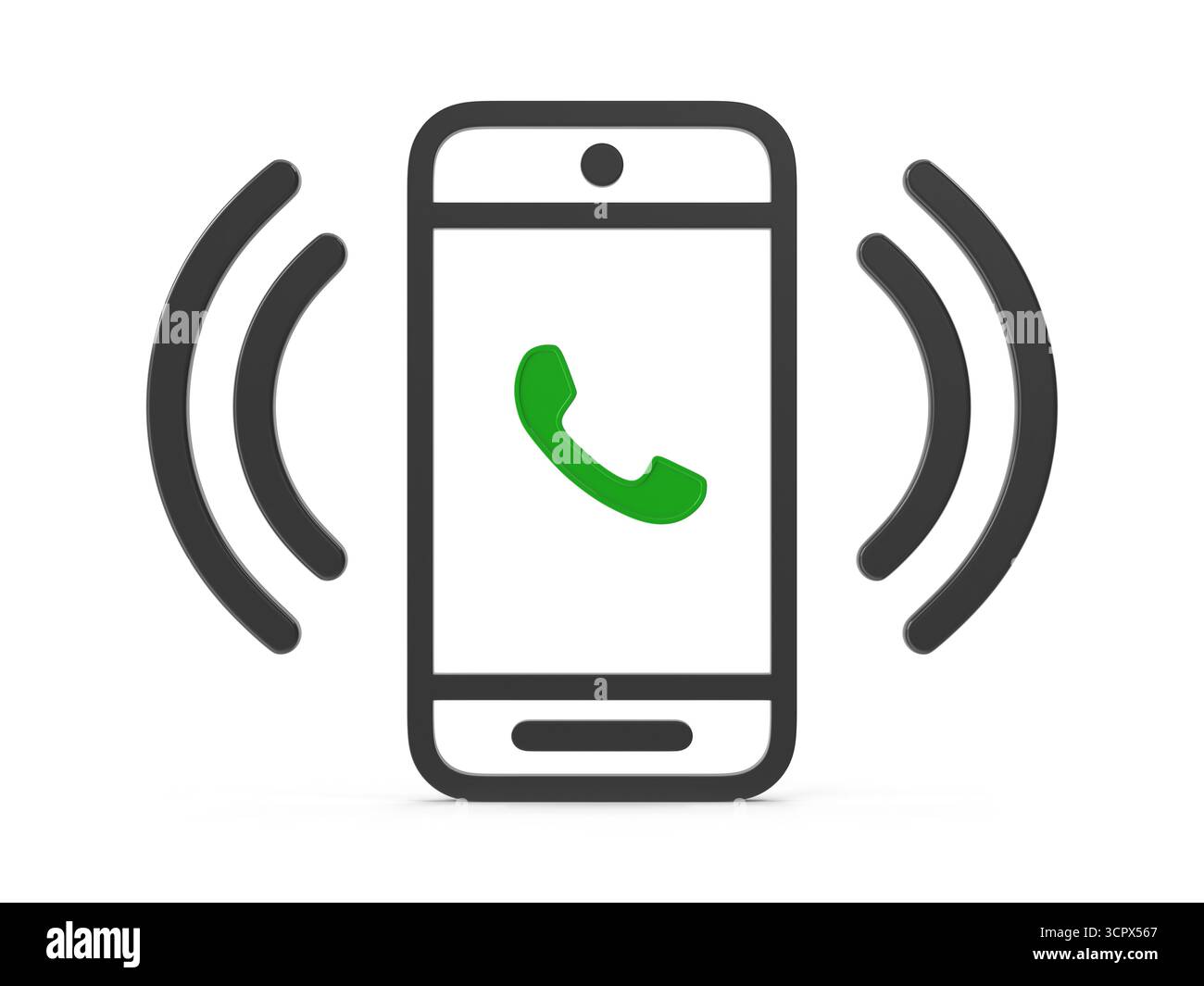 3D Rendern des Hinweises für eingehende Anrufe Stockfoto