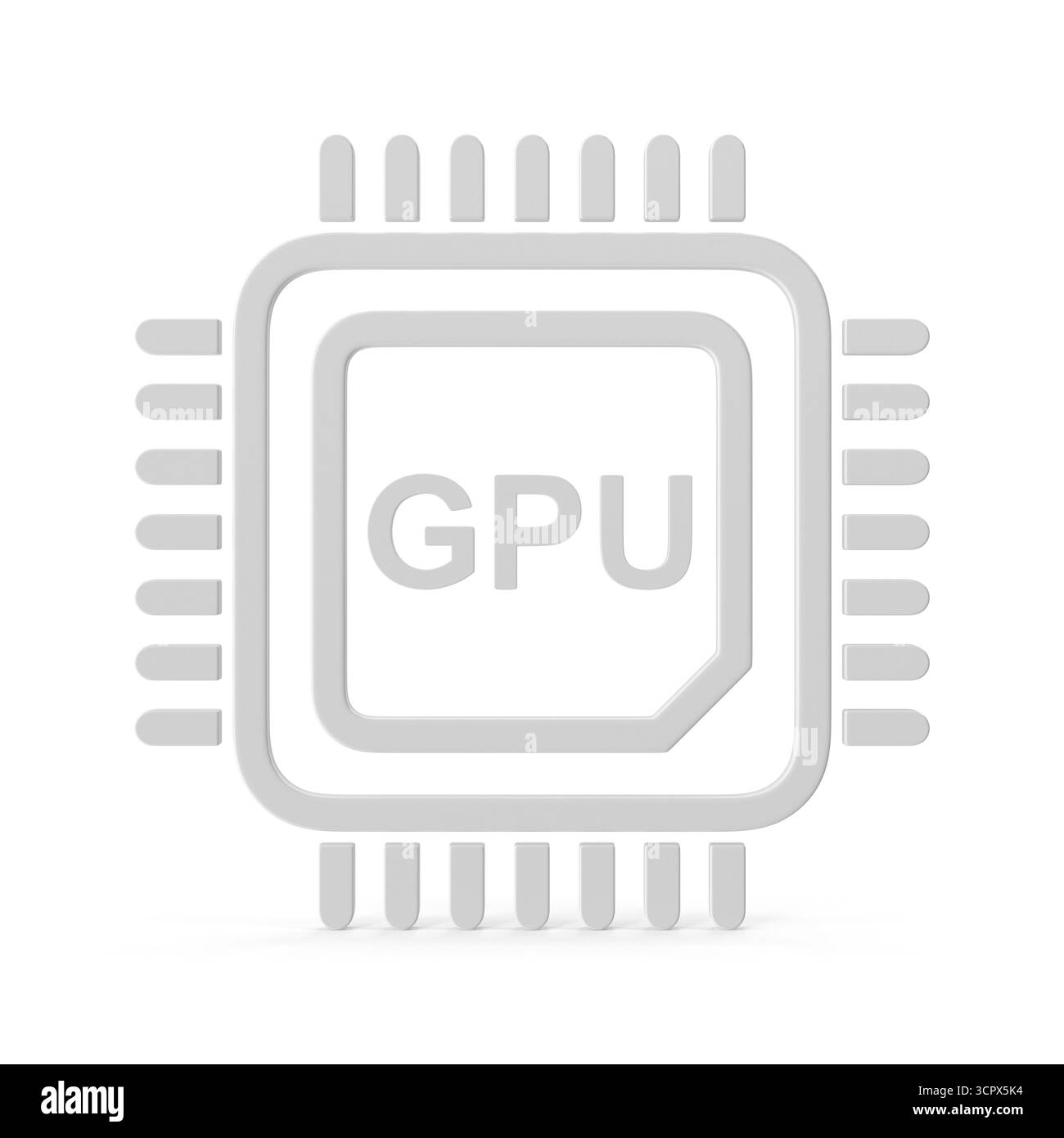 Symbol für GPU-Chip-Schaltkreise Stockfoto