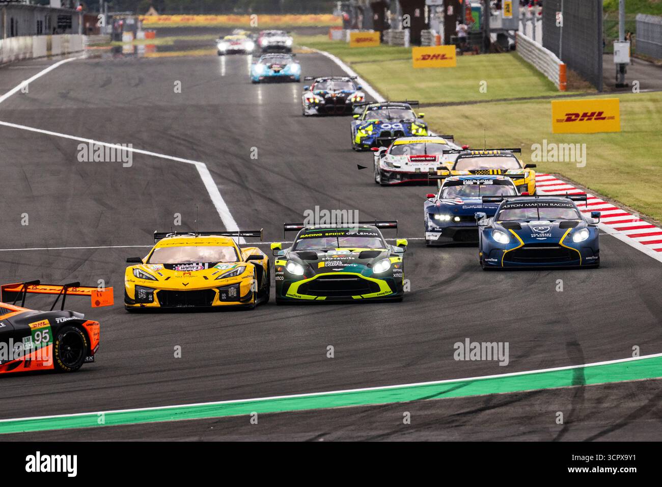 Oyama, Japon. September 2025. 10 BARRICHELLO Eduardo (BH), McIntosh Anthony (usa), HASSE-CLOT Valentin (fra), Racing Spirit of Léman, Aston Martin Vantage AMR GT3 Evo #10, LM GT3, 33 EDGAR Jonny (gbr), JUNCADELLA Dani (Spa), KEATING Ben (usa), TF Sport, Chevrolet Corvette Z06 GT3.R #33, LM GT3.R #2025 2025 Stunden der Weltmeisterschaft von der Weltmeisterschaft von der Fuji, Fuji 7. September 2025, Fuji, Fuji, López 7. DPPI Media/Alamy Live News Stockfoto